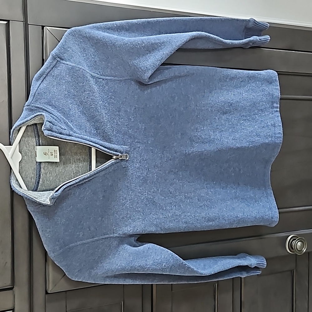 Blue sweater with quarter zip